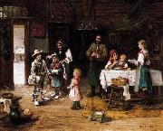 Lajos Bruck Hazateres oil painting